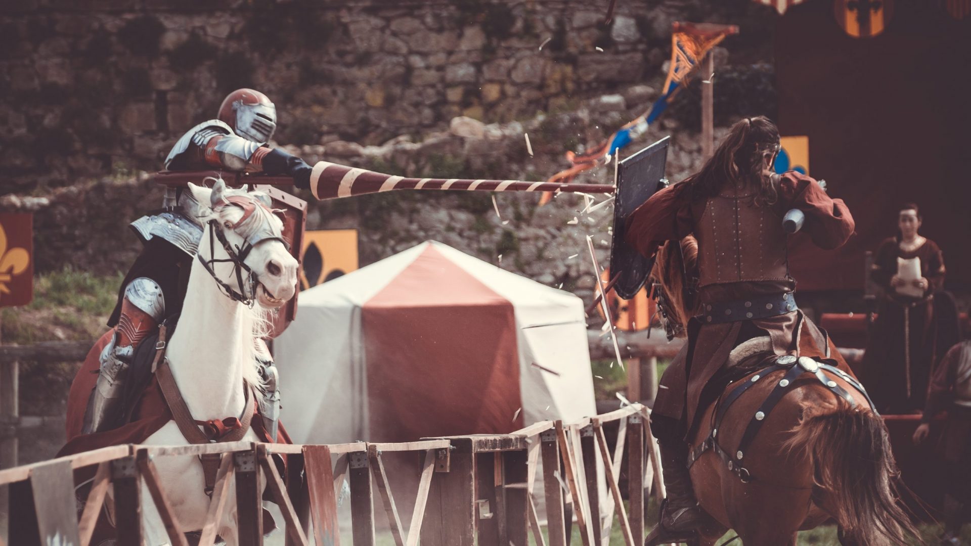 Joute pendant une fête médiévale en Bretagne