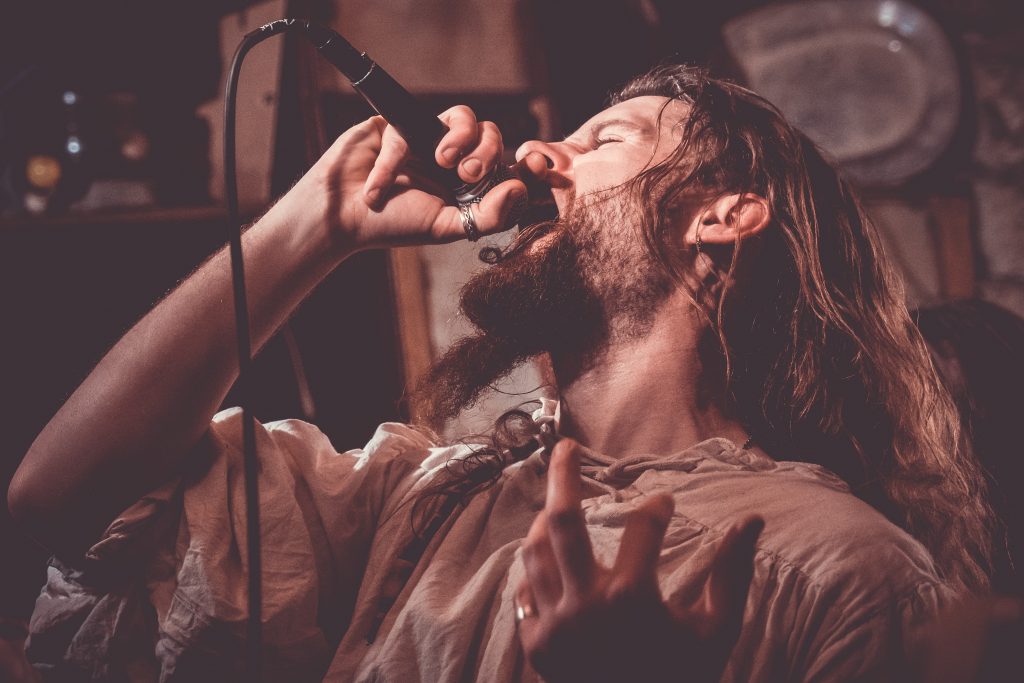 Chanteur photographié en concert à Brest
