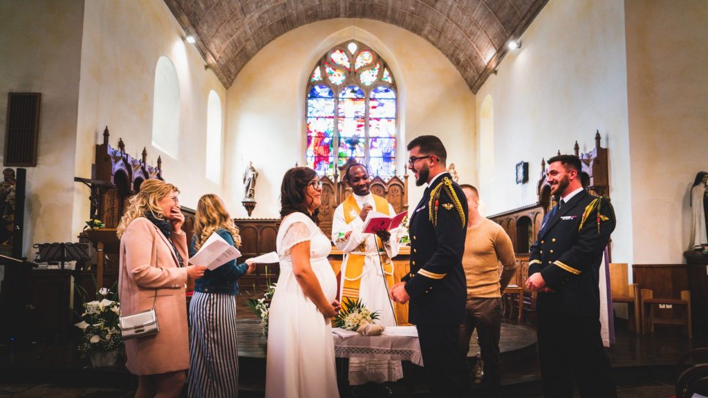 Échange de vœux pendant une cérémonie de mariage